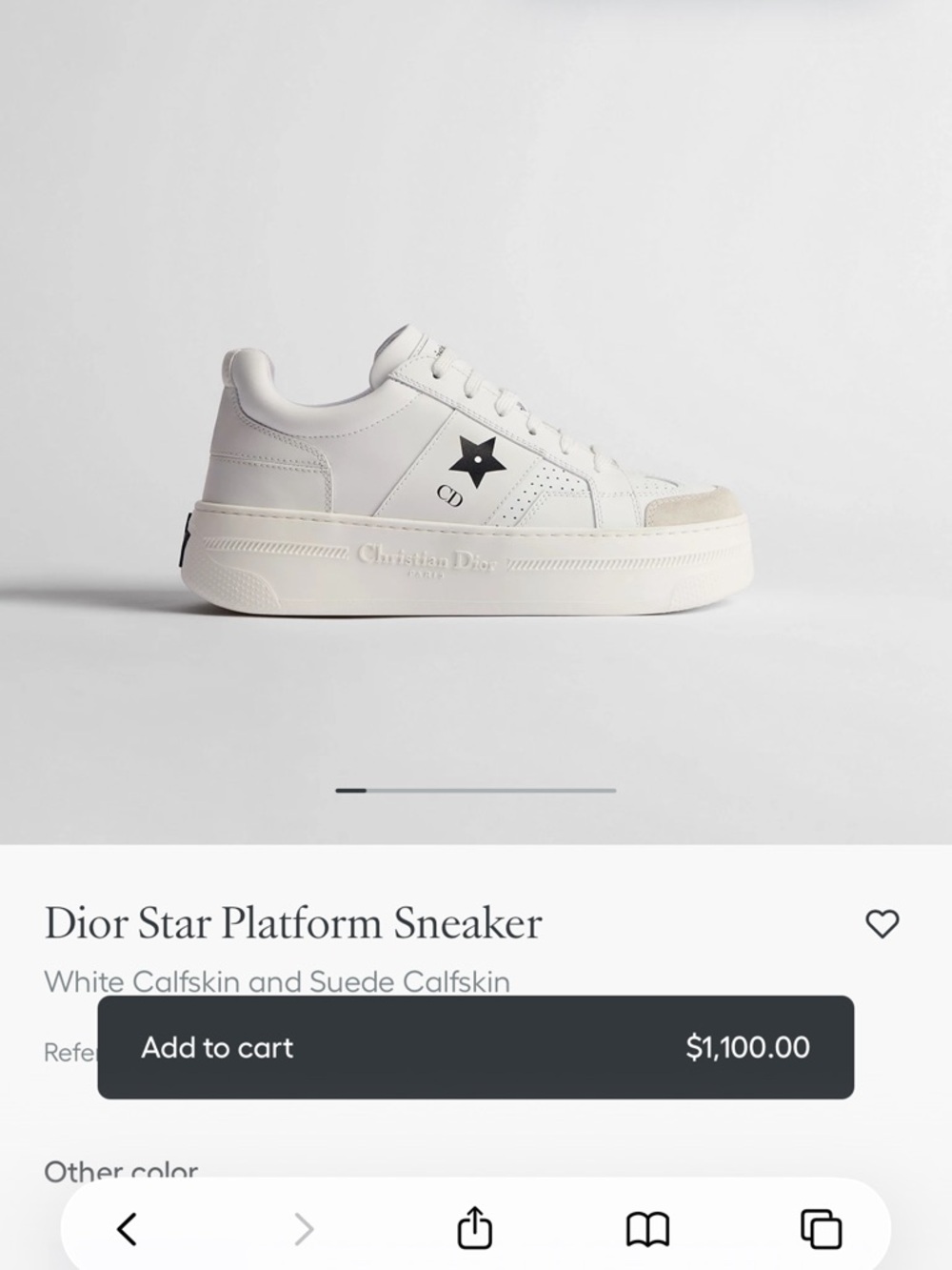 Dior White Leather/Suede Platform Sneakers